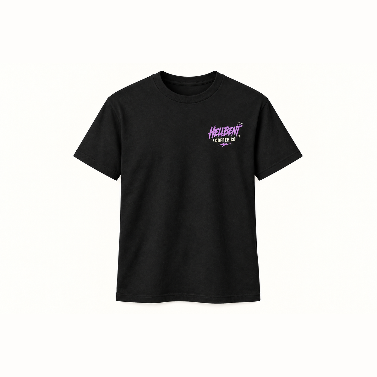 Caffeine & Chaos Tee front logo