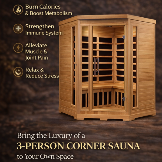 PRO 6- THREE PERSON CORNER INFRARED SAUNA