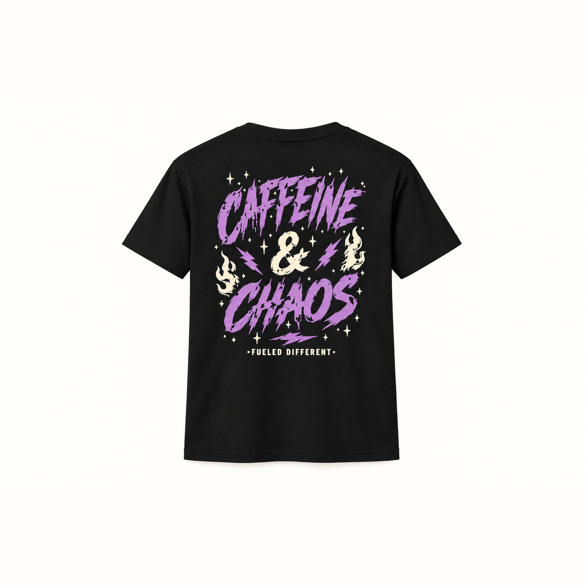 Caffeine & Chaos Tee back print