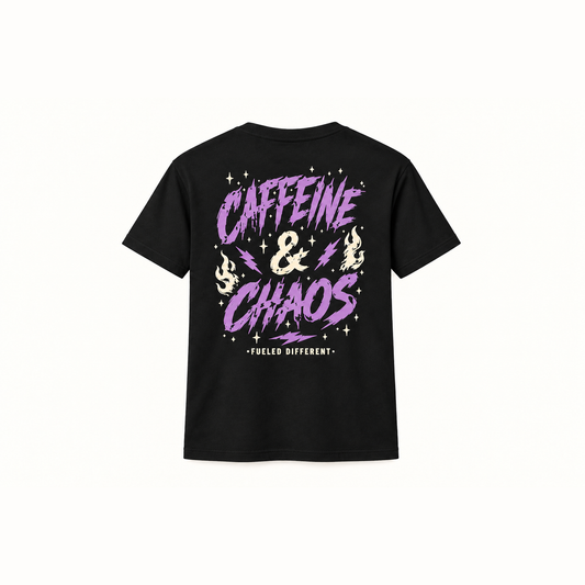 Caffeine & Chaos Tee back print