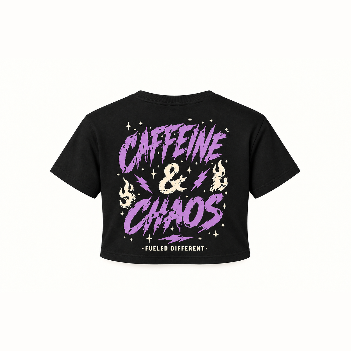 Caffeine & Chaos Crop Tee back print