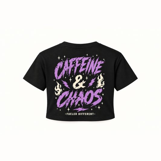 Caffeine & Chaos Crop Tee back print