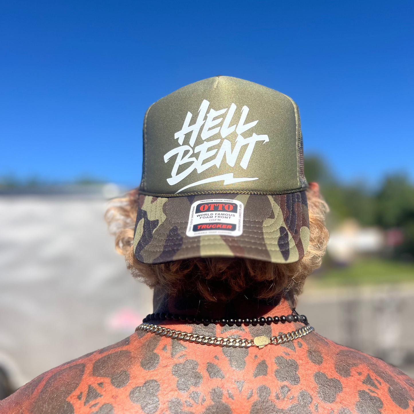 HellBent SnapBack hat beige camo gray burgundy orange camo