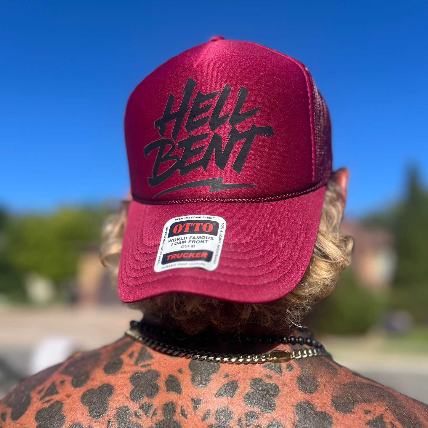 HellBent SnapBack hat beige camo gray burgundy orange camo