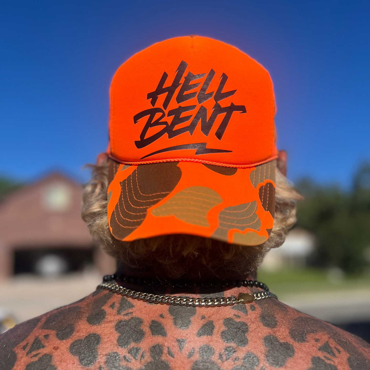 HellBent SnapBack hat beige camo gray burgundy orange camo